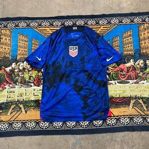 Nike USA World Cup Jersey Size medium nike Dri fit Blue black tie dye wash
